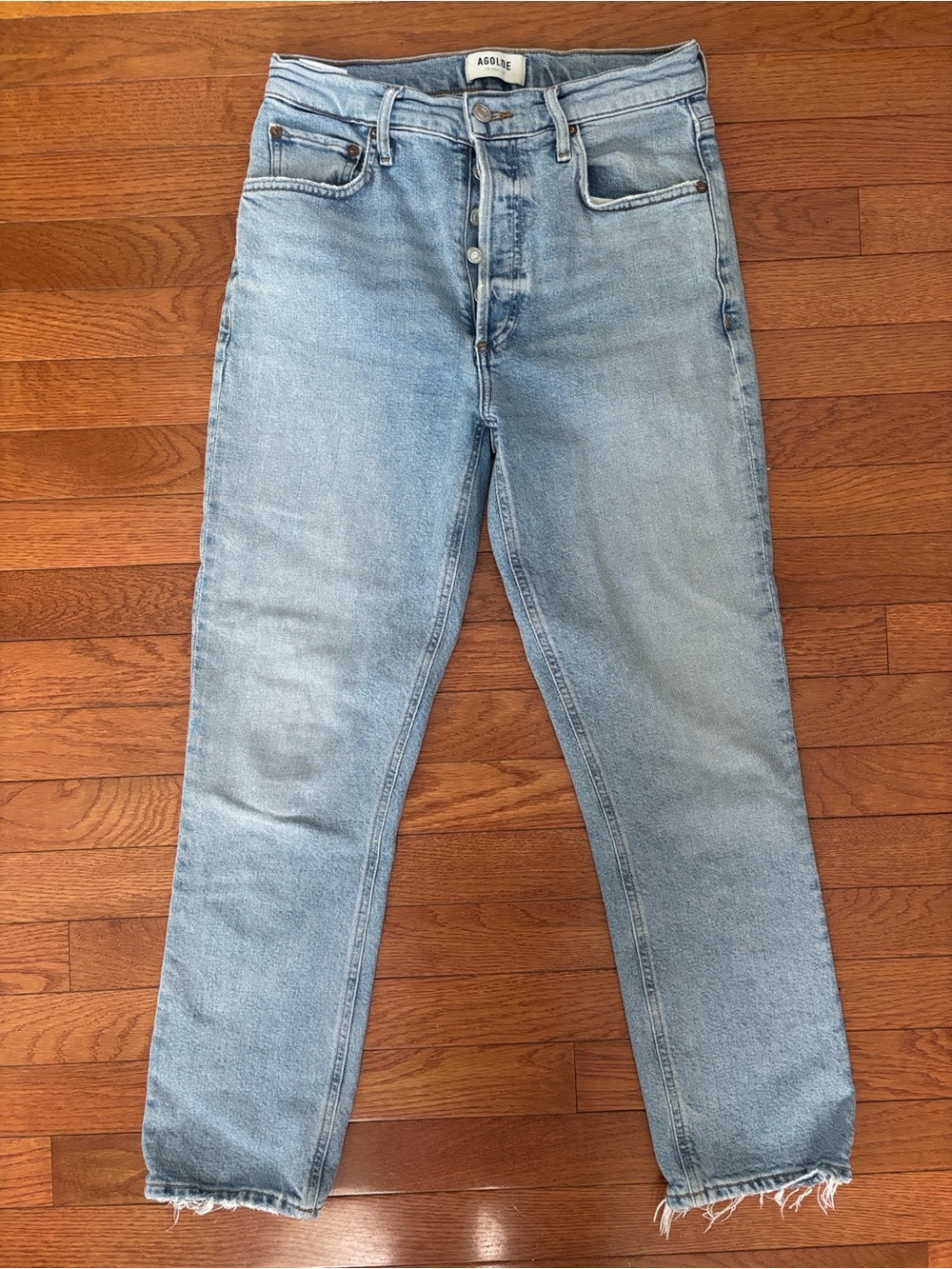 Agolde Light Blue Cropped Ankle Jeans in Riley